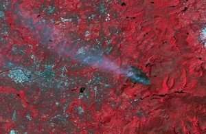 Satellites map fire on Saddleworth Moor