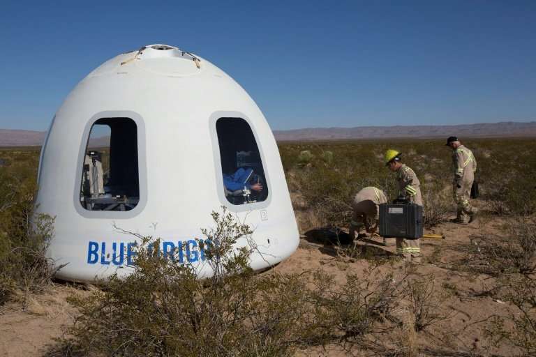Six passengers will take their place in a &quot;capsule&quot; fixed to the top of Blue Origin's 60-foot-long rocket