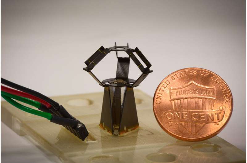 Small but fast: A miniaturized origami-inspired robot combines micrometer precision with high speed