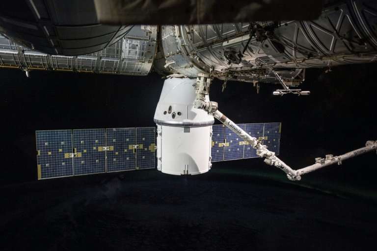 The Dragon capsule provides supplies to the International Space Station