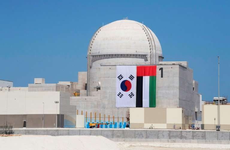 The first unit at the Barakah Nuclear Energy Plant in Al-Dafrah is seen in a handout picture released by the United Arab Emirate