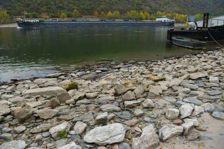 The Rhine is not its usual mighty self because of drought