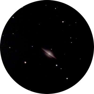 The sombrero galaxy seen from cities