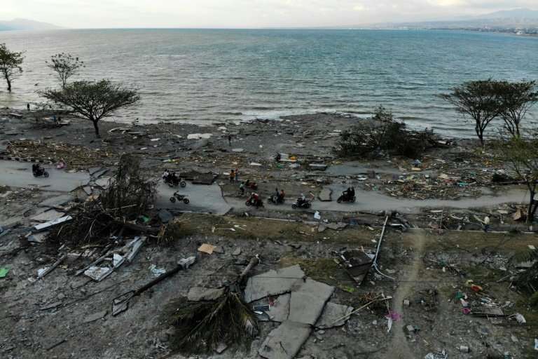 The tsunami crashed into the seaside city of Palu