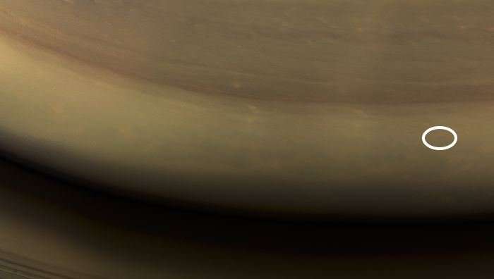 This was exactly where cassini crashed into Saturn