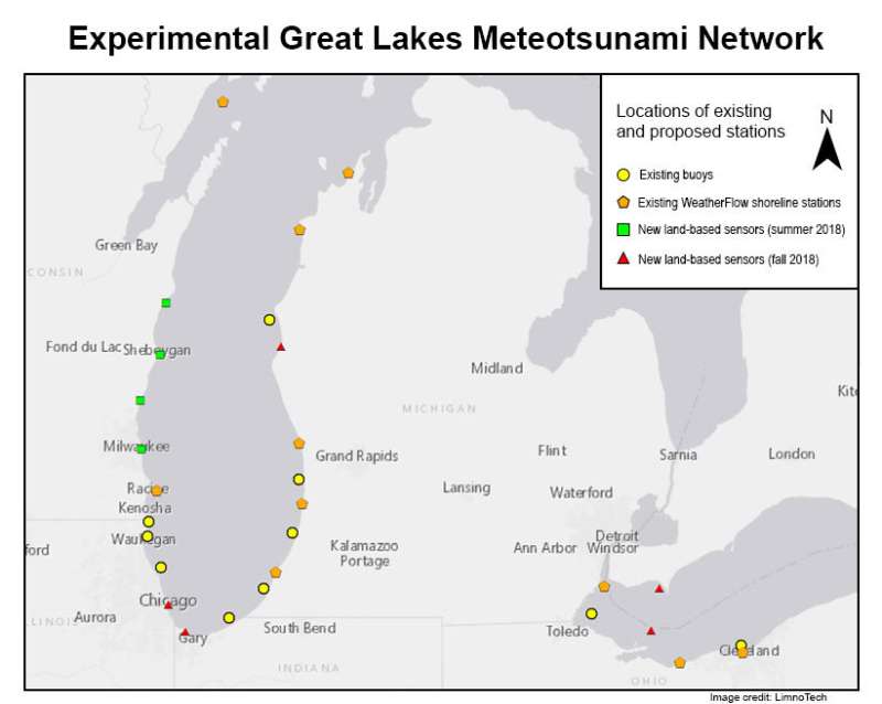 U-M pilot project to warn of potentially dangerous 'meteotsunami' waves in Great Lakes