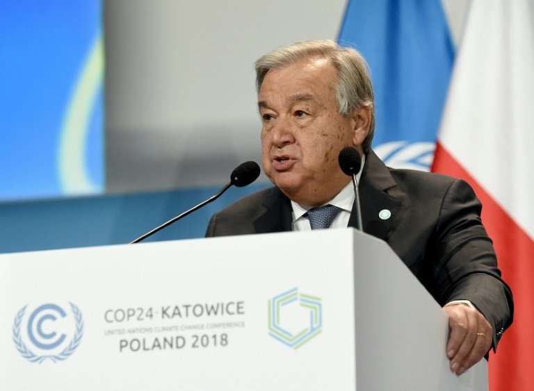 UN chief Antonio Guterres  warned nations that their plan to chart a route away from runaway global warming was &quot;way off co