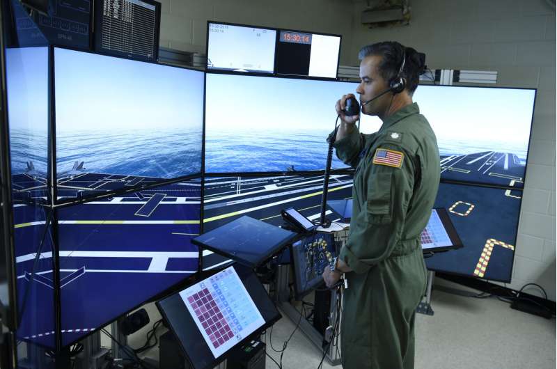 Virtual training for aircraft carrier flight deck crews