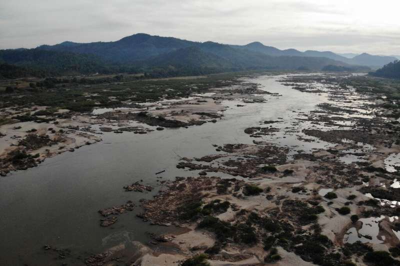 Along parts of the northeastern Thai border, the river has shrivelled to a few dozen metres in width