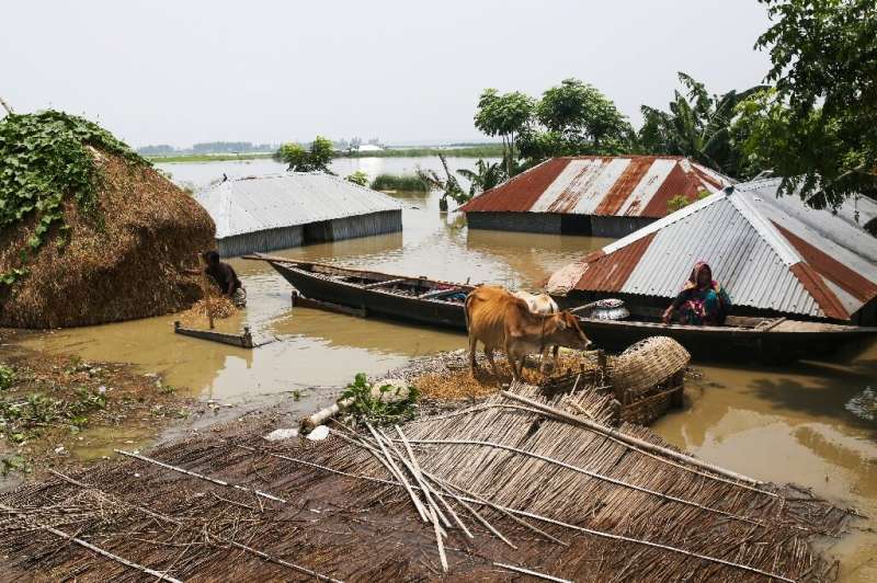 Bangladesh has been particularly hard hit by the monsoon, with about a third of the country now under water