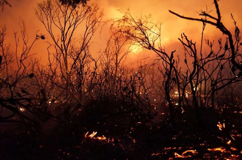 Bushfires are an annual occurrence in Australia during the southern hemisphere spring and summer. This photo from 2018 shows a b
