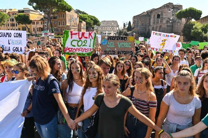 Crowds of young people joined the climate protests in Rome and other cities