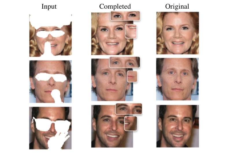 Enhancing face recognition tools with generative face completion