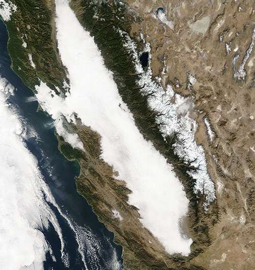 Falling levels of air pollution drove decline in California’s tule fog