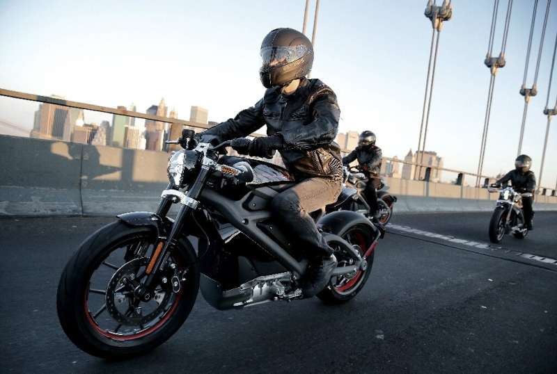 Harley-Davidson's LiveWire is pictured during its debut in June 2014 in New York