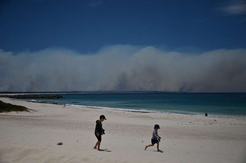 In the normally picturesque coastal town of Forster, vast plumes of smoke shot out from multiple blazes