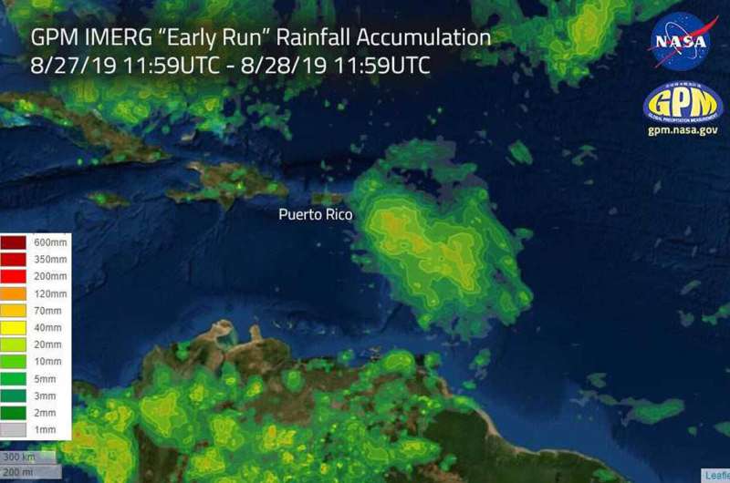 NASA estimates heavy rainfall in Hurricane Dorian