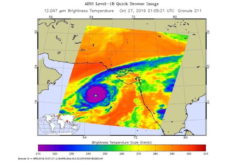 NASA finds Arabian sea tropical cyclone Kyarr's heavy rainfall
