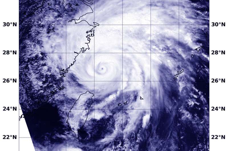 NASA gives Typhoon Lekima a twice-over with the Aqua satellite