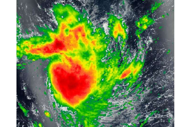 NASA looks at Tropical Cyclone Funani's rainfall rates