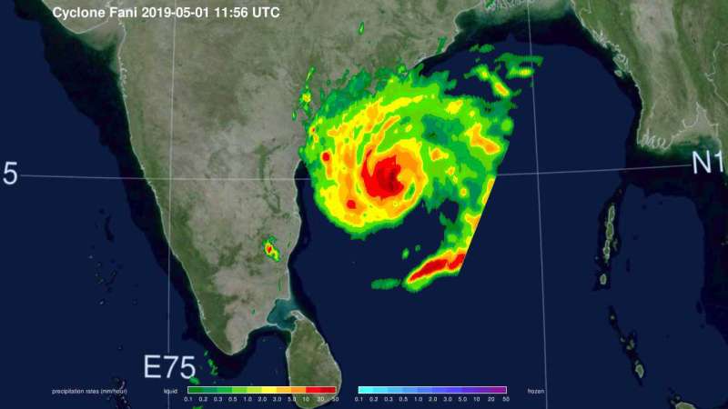 NASA reveals heavy rainfall in Tropical Cyclone Fani