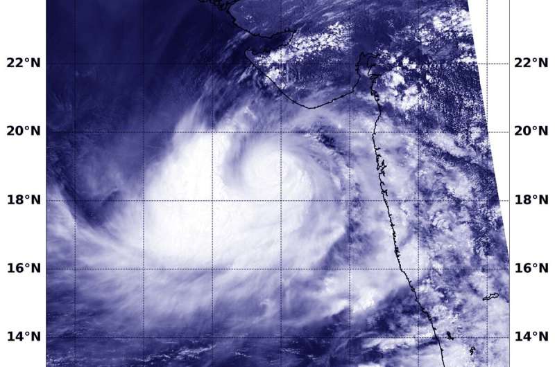 NASA reveals Tropical Cyclone Vayu's compact center
