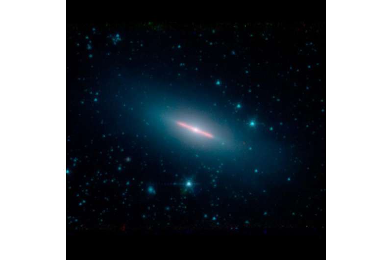 NASA's Spitzer spies a perfectly sideways galaxy