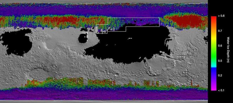 NASA's treasure map for water ice on Mars