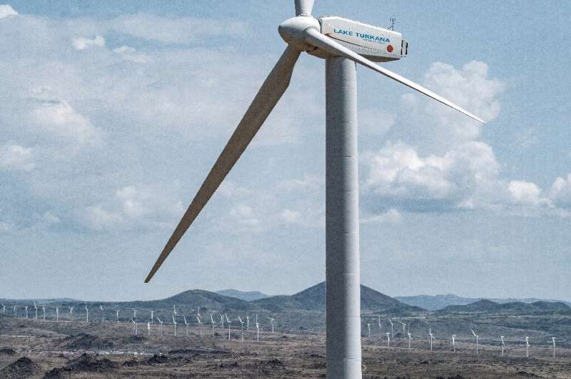 The sprawling 365-turbine wind farm is on the eastern shores of Lake Turkana