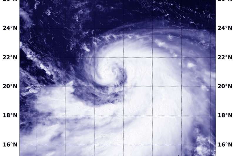 Tropical Storm Krosa gets a comma shape