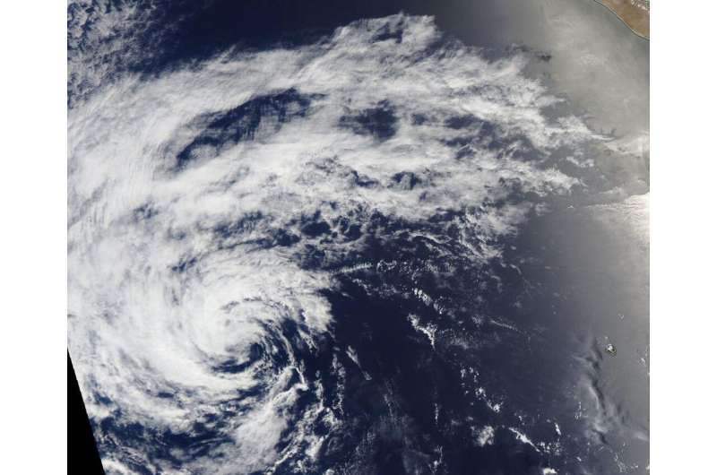 NASA's aqua satellite documents the brief life of tropical depression 4E