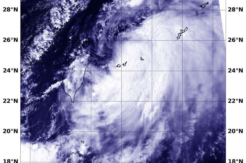 NASA's Aqua satellite finds Tropical Storm Danas over Ryuku Islands