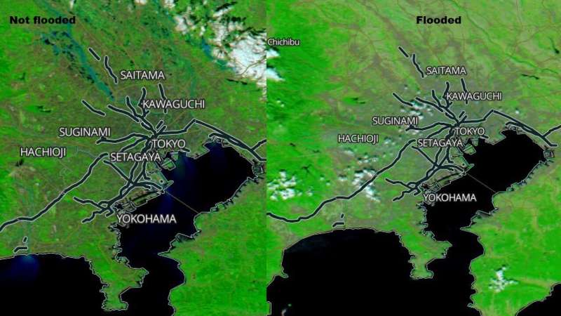 NASA's Aqua satellite reveals flooding in Japan from Typhoon Hagibis