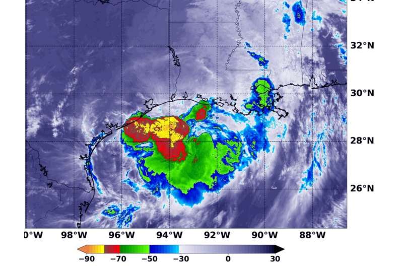 NASA examines Tropical Storm Barry post-landfall