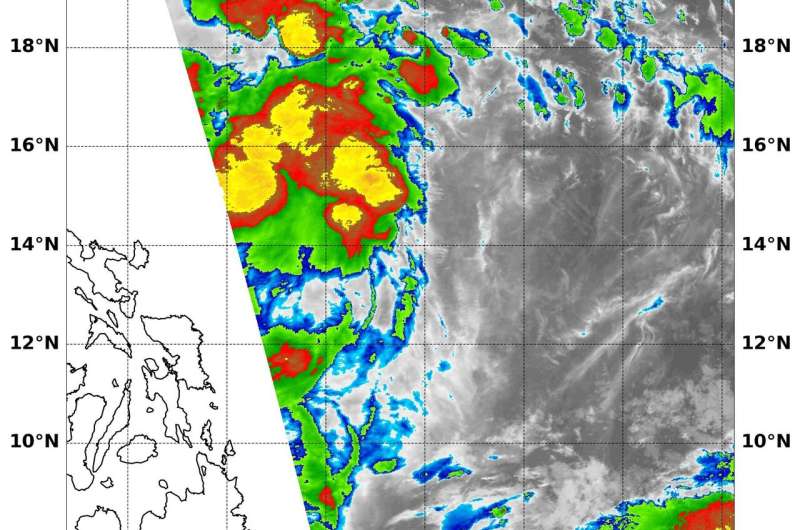 NASA's Terra Satellite finds some power in Tropical Depression 13W