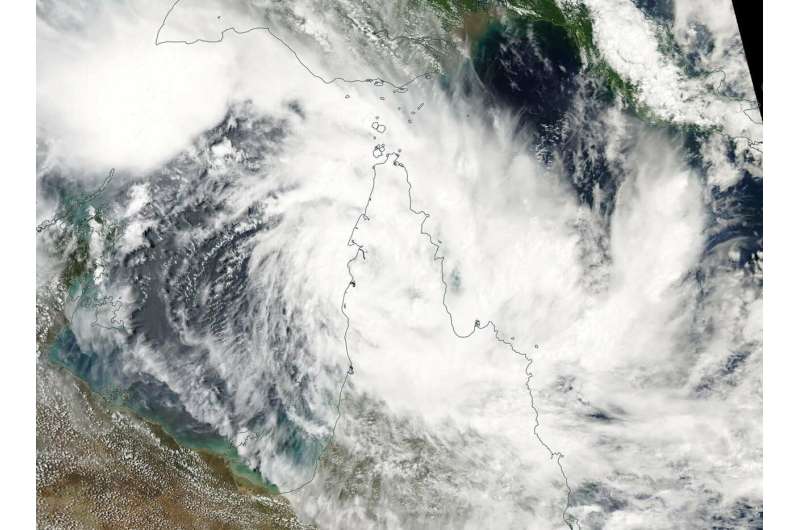 NASA tracks Tropical Cyclone Trevor approaching Australia's Cape York Peninsula