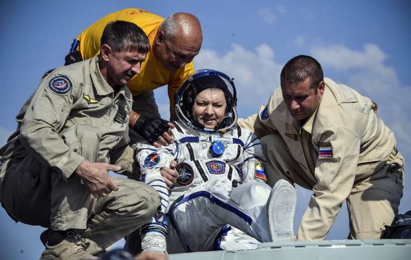 Russian cosmonaut Oleg Kononenko joked that he was &quot;happy to see any kind of weather&quot; after coming back from space