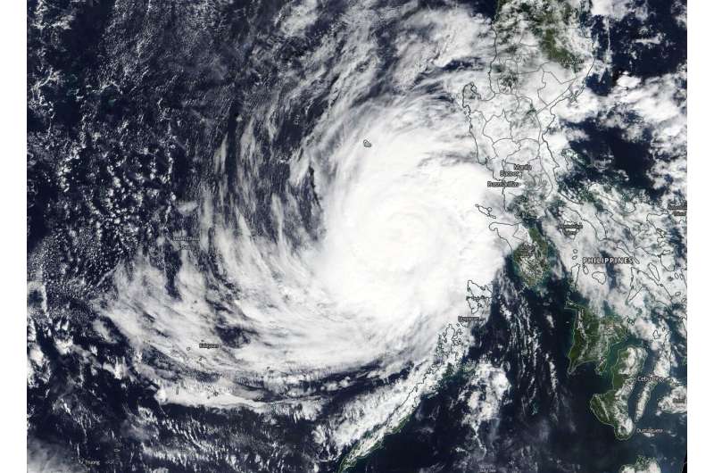 NASA satellite tracks tropical storm Phanfone into the South China Sea