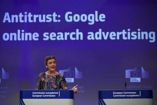 Europe fines Google $1.7 billion in antitrust case