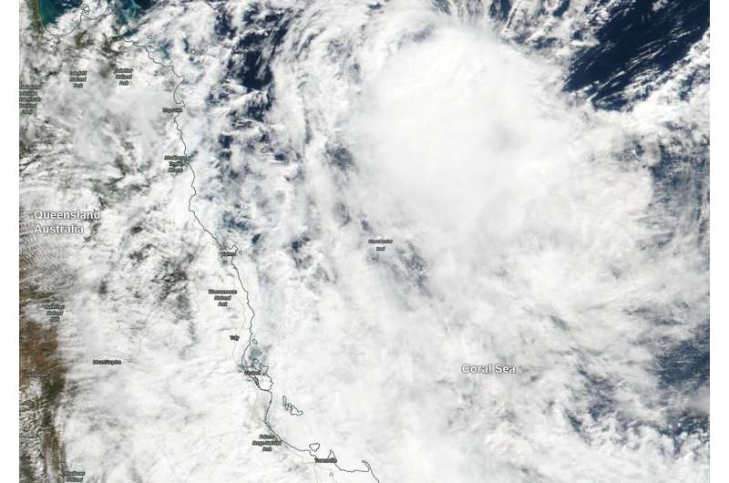 NASA finds tropical cyclone Ann over the great barrier reef