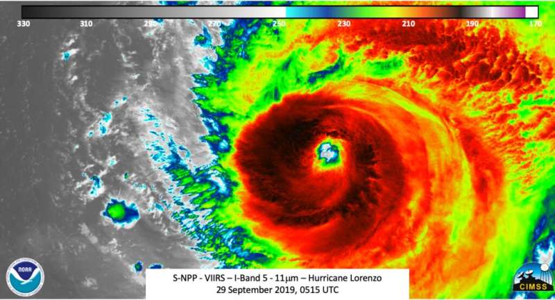 NASA-NOAA's Suomi NPP analyzes record-setting hurricane Lorenzo