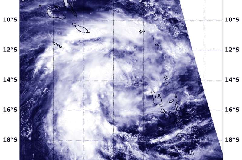 NASA's Aqua Satellite catches development of Tropical Cyclone Oma