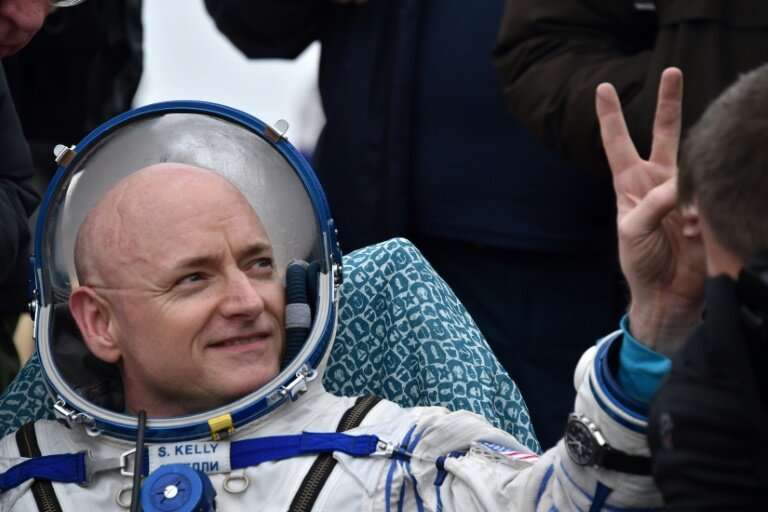US astronaut Scott Kelly after returning to Earth on March 2, 2016 after a nearly one-year stay aboard the International Space S