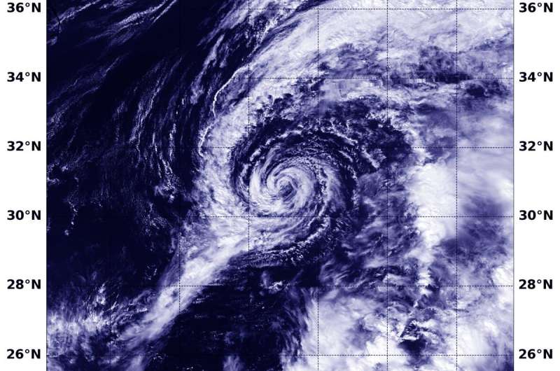 NASA-NOAA satellite finds Jerry now a post-tropical storm