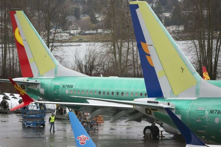 Boeing 737 MAX airplanes are seen at the company's factory in Renton, Washington