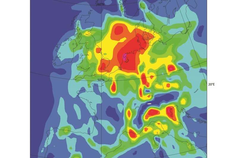 Nitrogen dioxide pollution mapped