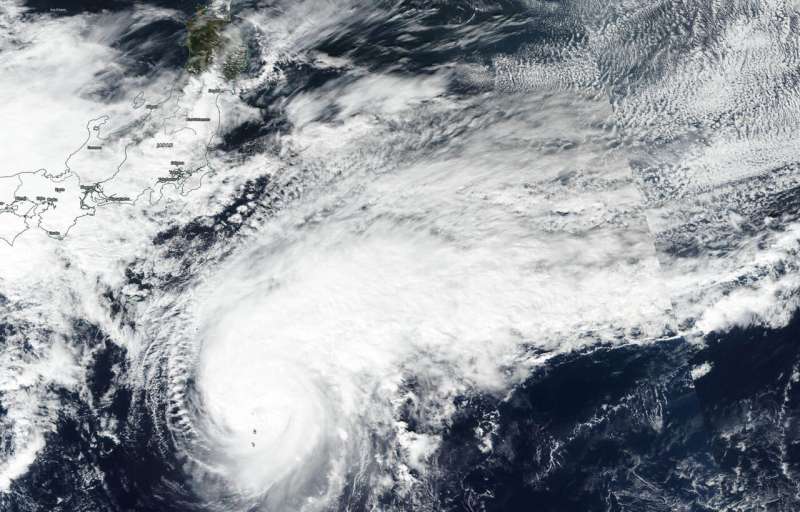 NASA-NOAA satellite shows wind shear affecting a changing Typhoon Bualoi
