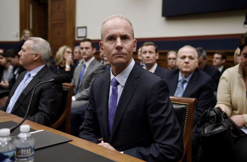 Boeing CEO Dennis Muilenburg arrives was grilled by lawmakers over the issues that led to two deadly crashes of the 737 MAX airc