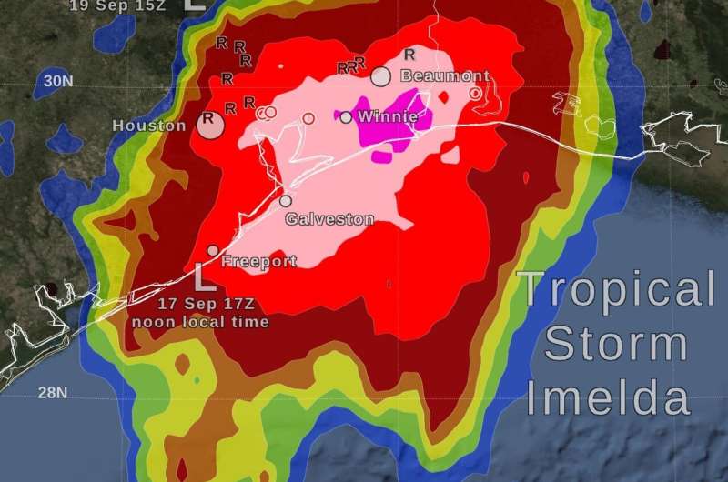 NASA estimates Imelda's extreme rainfall