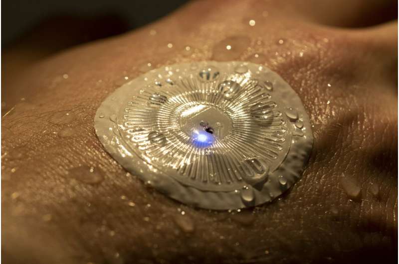 **Waterproof skin patch allows for monitoring biometrics during water sports